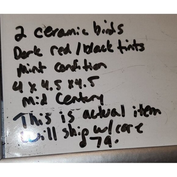 Red Ceramic Dove Figurines Pair Home Decor Collectible Sculptures Vintage - Picture 8 of 8